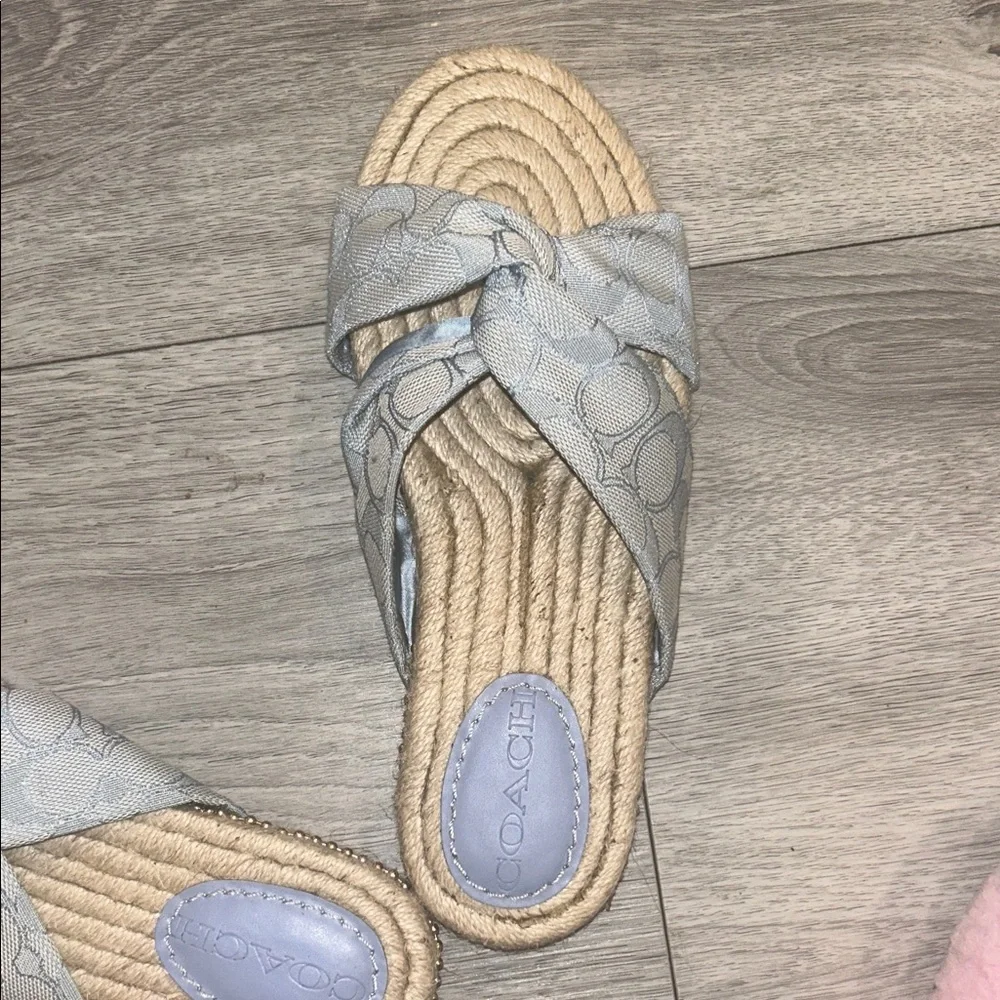 NWT Coach Charli Espadrille Sandals Light Blue Size 6.5